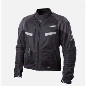 Helite Vented Airbag Jacket Black Grey w/ Liner Large